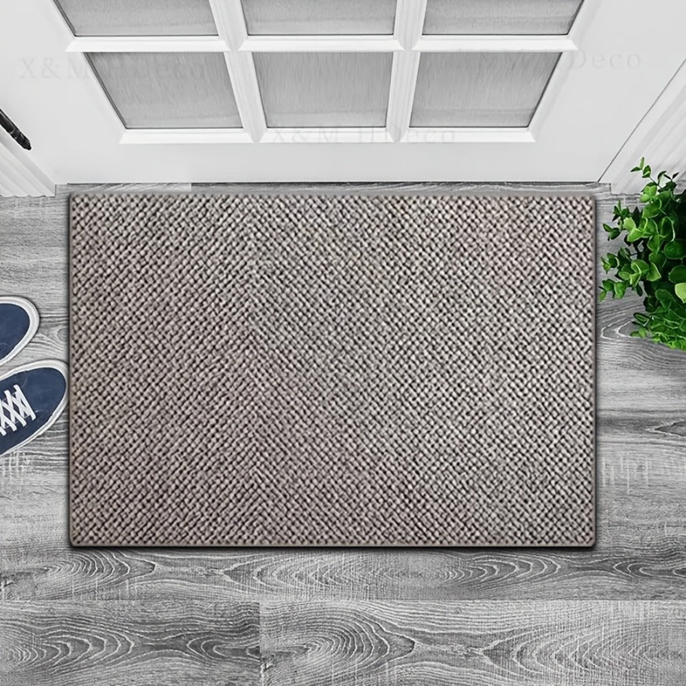 Imitation Sisal Bath Mat and Entryway Rug, 31.5 x 47.24 Inches in Dark Gray or Brown Woven Styles