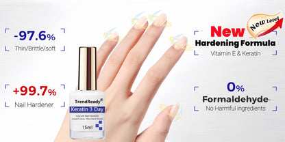 Nail Hardener for Weak Brittle Splitting Nails 2 Pack - Fast Drying White Nail Strengthener with Vitamin E