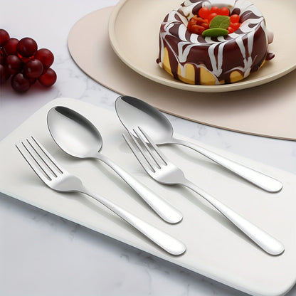 Stainless Steel Silverware Set 60 or 90 Piece with Gift Box – Service for 12 or 18, Includes Steak Knives, Salad Forks & Dessert Spoons, Dishwasher Safe Cutlery for Home, Wedding & Outdoor