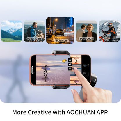 AOCHUAN Foldable 3-Axis Gimbal Stabilizer with Extendable Pole & Panoramic Gesture Control – AI Face Tracking Phone Gimbal, Magnetic Wireless Remote, 360° Rotation for Vlogging, Live Streaming & Travel