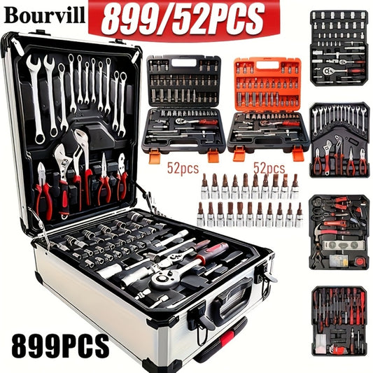 52-Piece Professional Tool Set – Multi-Function Home & Car Repair Toolkit with Portable Toolbox, Ideal Gift for DIY Enthusiasts and Auto Mechanics