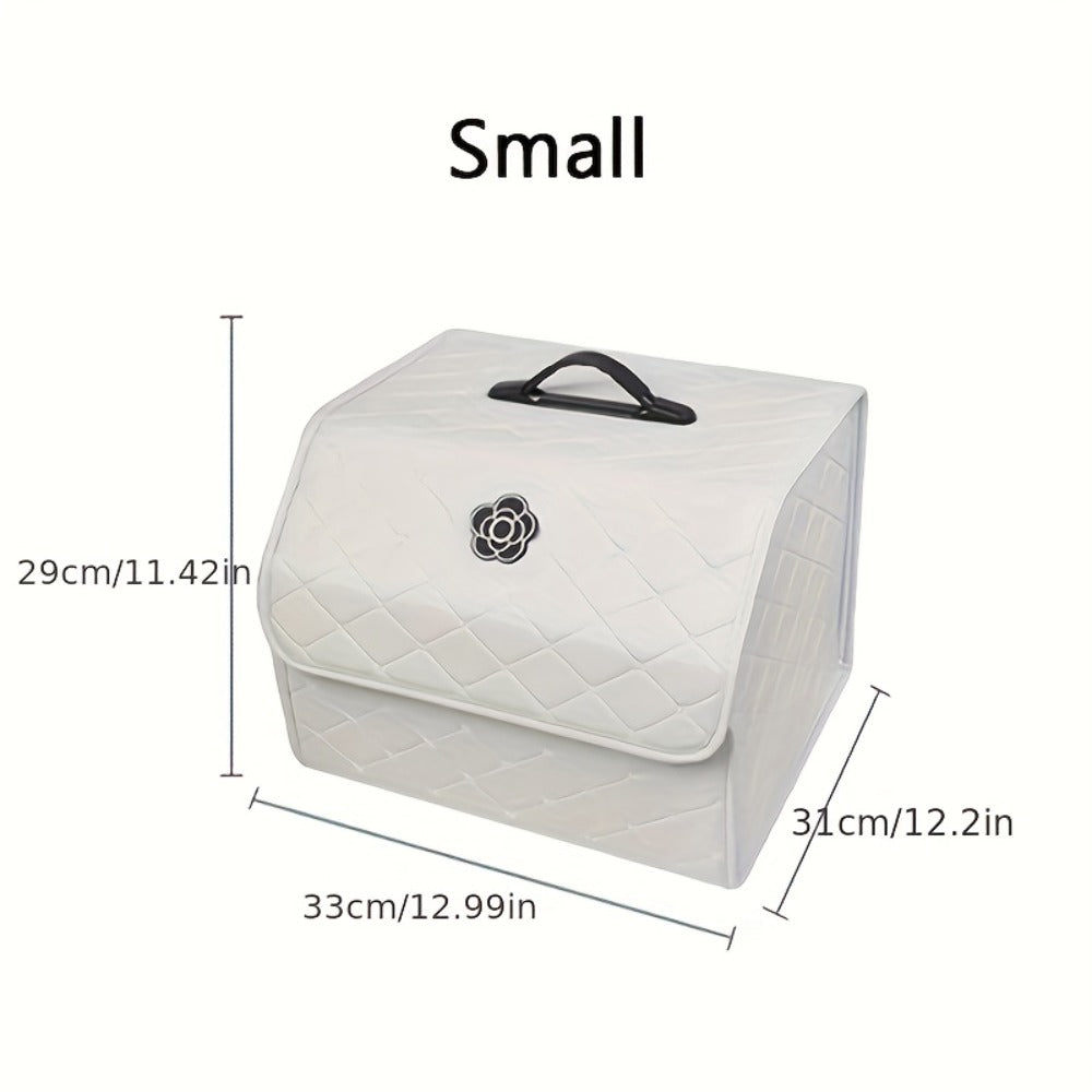 Foldable Car Trunk Storage Box – Large Capacity Collapsible Cargo Organizer for Car Interior, SUV & Trunk | Black & White, Small & Large