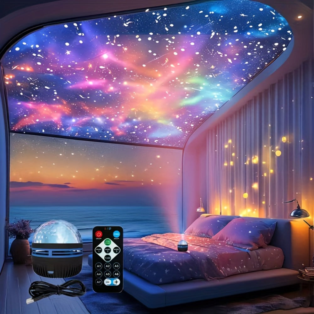 Water Ripple Projection Lamp 3D Dynamic Wave Atmosphere Light – USB Powered, Remote Control, Color Changing Romantic Ambient Night Light for Bedroom, Home Theater, Wedding & Meditation