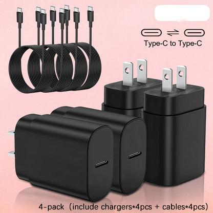 4-Pack USB-C Fast Charger with 4FT Cable Set, Super Fast Charging Compatible with Samsung Galaxy S23 S22 S21 Note Series, iPhone 15, Android Phones, iPad, MacBook and All USB-C Devices