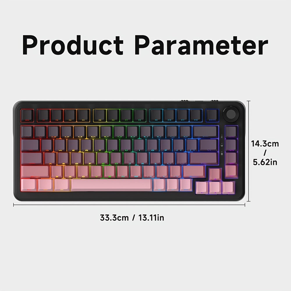 Hot Swap Gasket Mechanical Keyboard AJAZZ AK820 75% – Wireless 2.4GHz & Wired, Volume Knob, South-Facing RGB, Poron Foam, PBT Keycaps, Programmable, 11 Switch & Color Options for PC & Mac