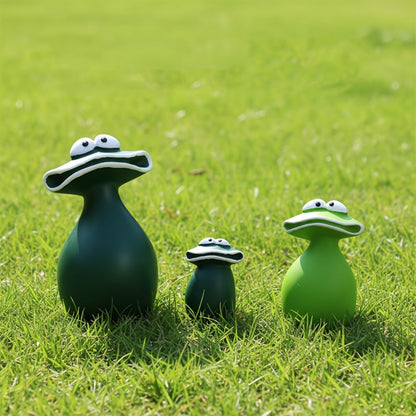 Resin Big Mouth Frog Figurines Set of 3 – Cute Garden Courtyard Ornaments, Funny Parody Decor