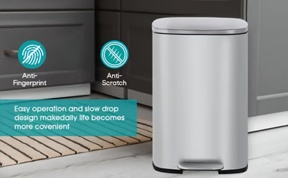 Pedal Trash Can with Removable Inner Bucket, 13, 7.93 or Twin 1.32-Gallon Options in Four Finishes