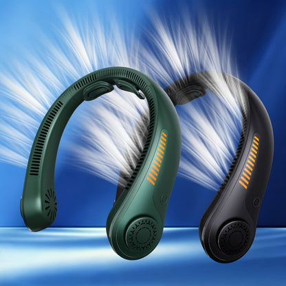 Loop-Style Neck Fan in Ten Single or Paired Color Checkouts with Five-Speed Control and USB Charging