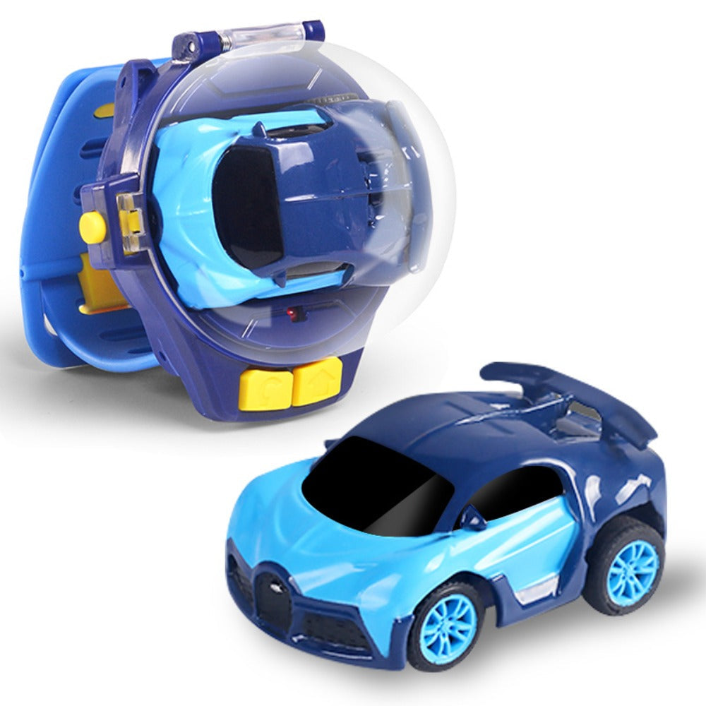 Remote Control Car, Mini Alloy Racer with Wearable Wrist Controller and Blue or Pink Finish for Smooth-Surface Driving
