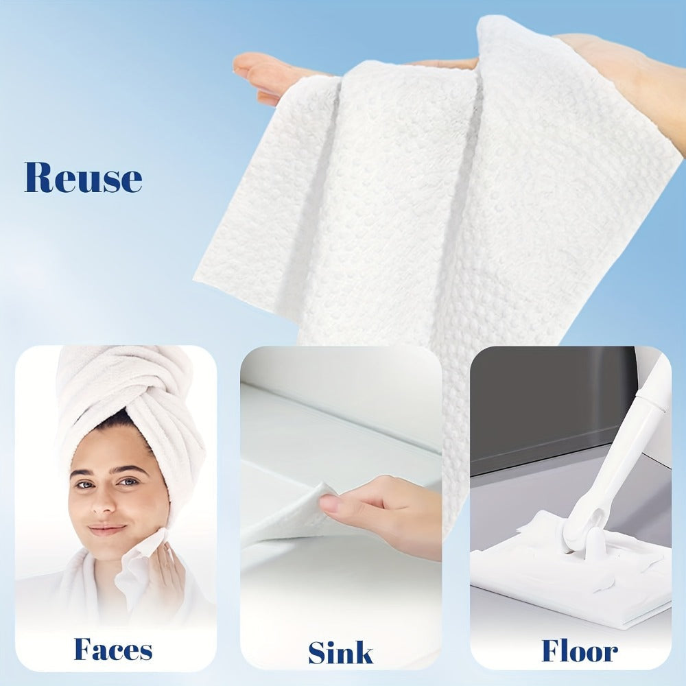 Dry Disposable Facial Towels in 50- or 150-Piece Boxes for Face Cleansing, Makeup Removal and Travel