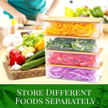 Cutting Board Bamboo Prep Station with Pull-Out Containers, Five Grater Inserts and Juice Channel