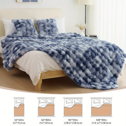 Faux Rabbit Fur Throw Blanket in 11 Checkout Colors and Throw, Twin, Queen or King Size Options