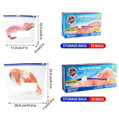 Storage Bags Fresh Guard Slider Freezer Bags in Quart, Gallon and 2.5-Gallon Sizes with 22- to 150-Count Options