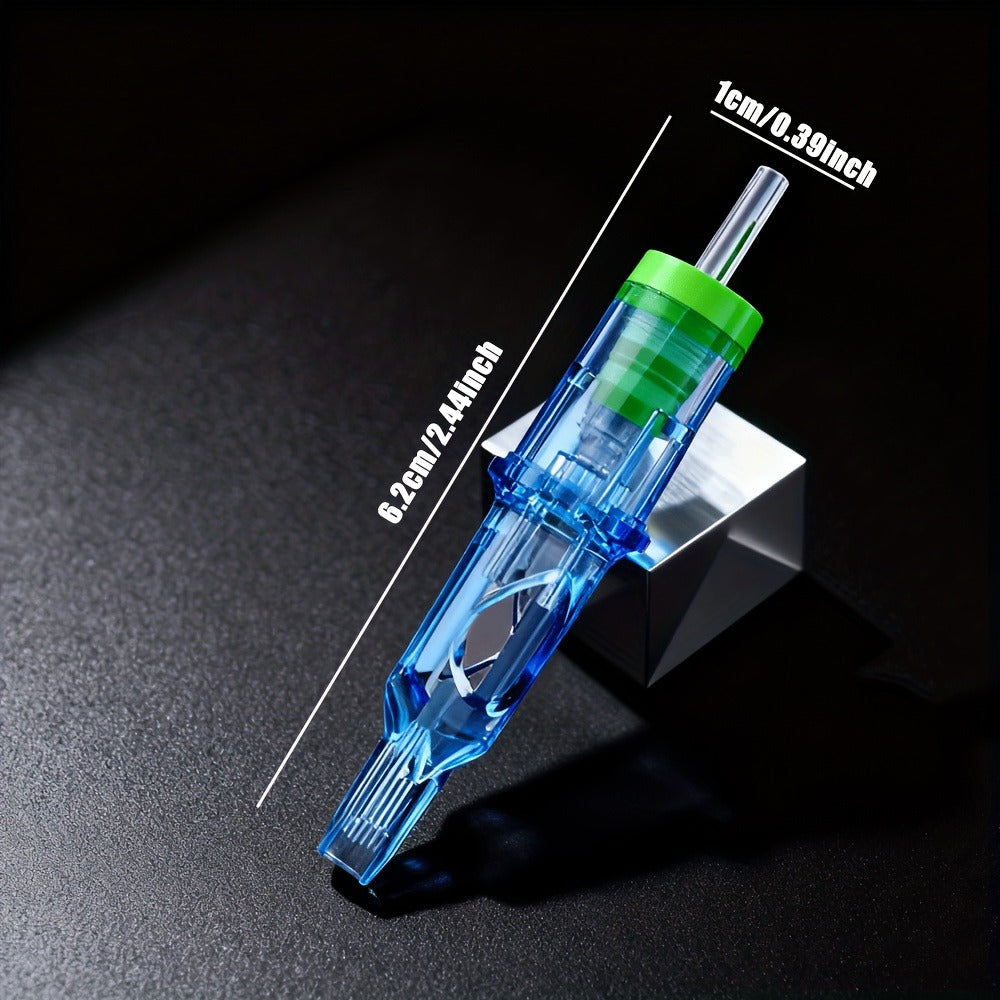 Round Magnum Tattoo Cartridge Needles 50pcs Mixed Size — 1205RM 1207RM 1209RM 1211RM 1215RM Individually Sealed Disposable, Smooth Shading & Blending for Artists & Beginners