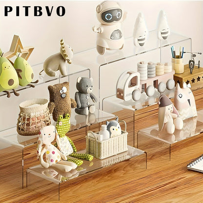 Acrylic Display Risers Clear Transparent Stands for Funko Pop Figures, Cupcakes, Jewelry, Perfume Bottles – Multi-Size Display Shelf Organizer for Home, Store & Craft Show – 10 or 20 Piece Set Large Size