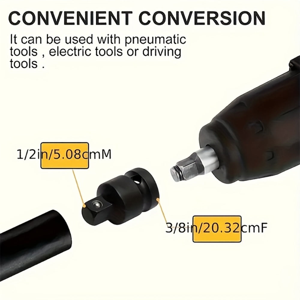 Impact Adapter & Reducer Set 6-Piece – 1/4" 3/8" 1/2" 3/4" Female-to-Male Air Square Drive Conversion Tool | Chrome Molybdenum Steel with Protective Cover | Auto Repair & Mechanical Work