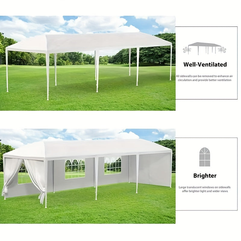 10x30ft Party Tent with Eight Removable Window Sidewalls in Pink, Black or White Color Options