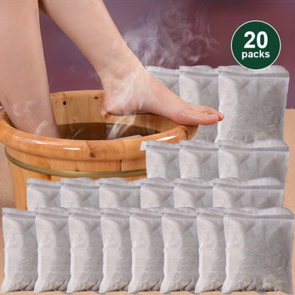 Herbal Foot Soak Packets 20 Pack 12 Chinese Herbs Motherwort Foot Bath Bags Warming Cold Feet Circulation Relief Relaxation All Seasons Home Spa Pedicure Prep Natural Wellness
