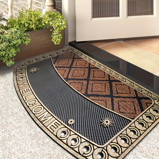 Heavy Duty Outdoor Door Mat Mud Scraper Non-Slip Water Absorbent Rubber Entrance Rug for Front Door Porch Patio Garage Courtyard Indoor Outdoor All Weather