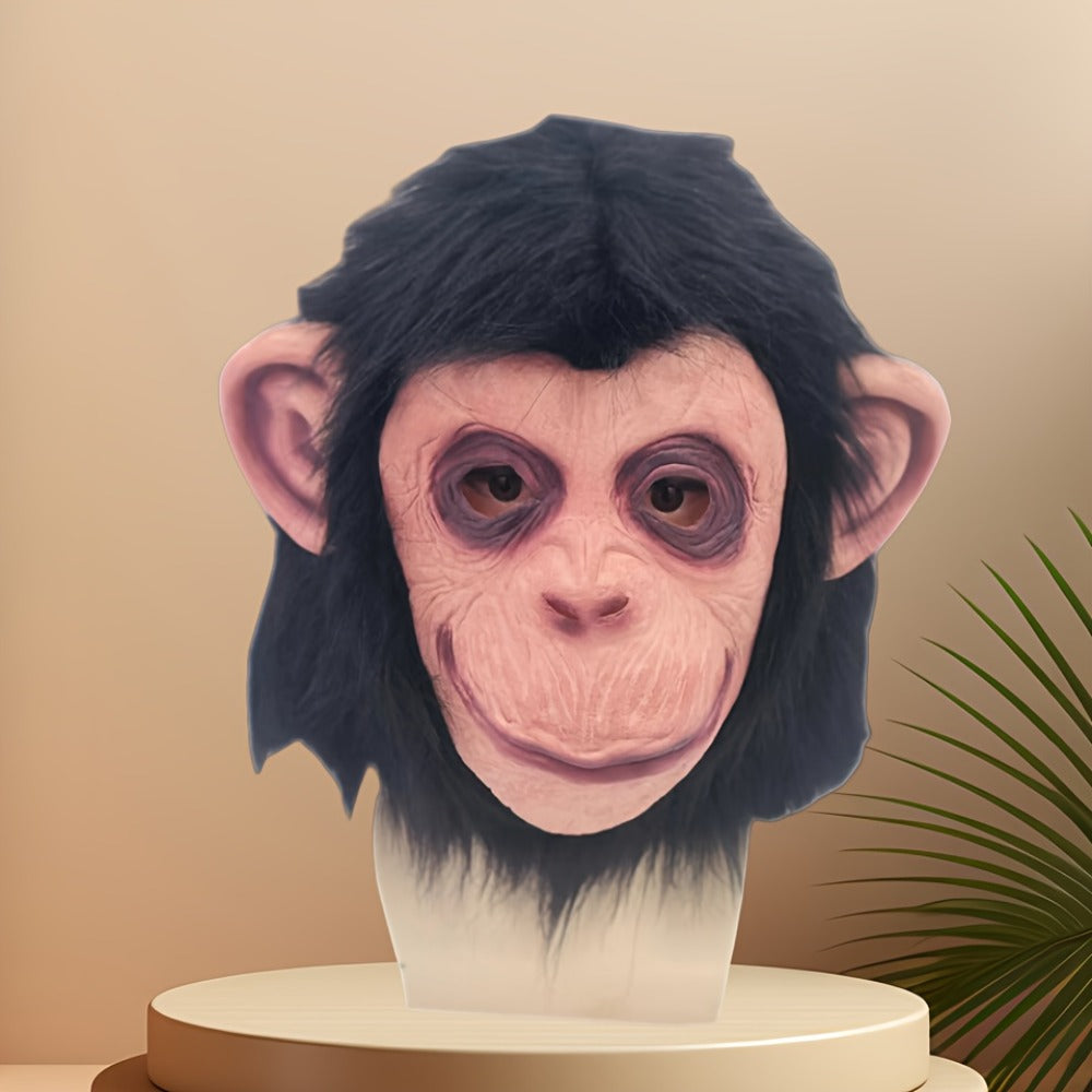 Costume Accessories Full-Head Gorilla Mask with Two Latex Animal Face Styles for Costume Wear