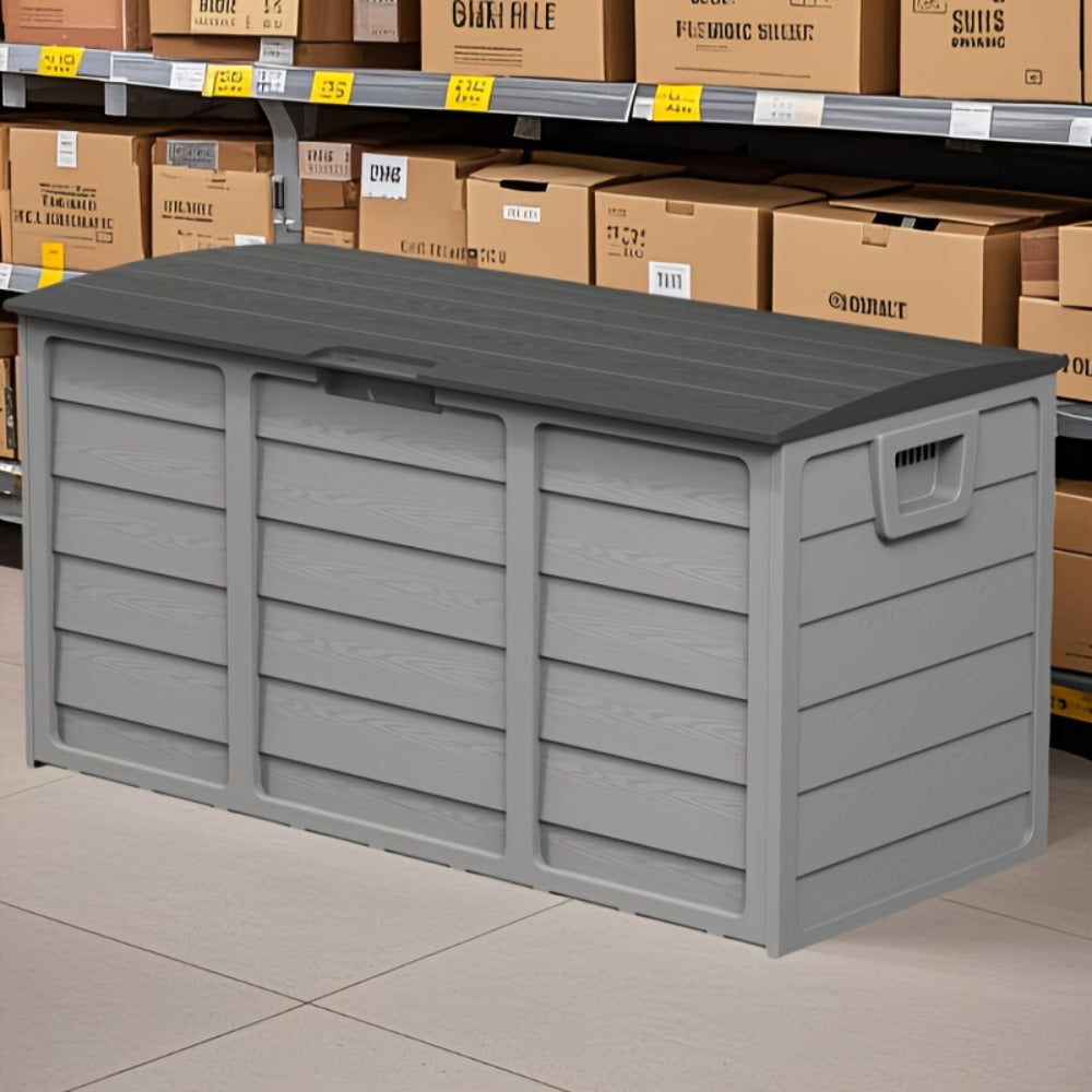 Outdoor Storage Box 75 Gallon Resin Deck Box with Handles – Waterproof Lockable Container for Pool Accessories, Garden Tools, Camping Gear & Patio Storage, Easy Assembly