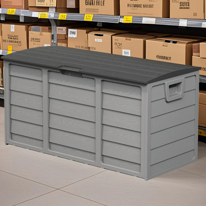 Outdoor Storage Box 75 Gallon Resin Deck Box with Handles – Waterproof Lockable Container for Pool Accessories, Garden Tools, Camping Gear & Patio Storage, Easy Assembly