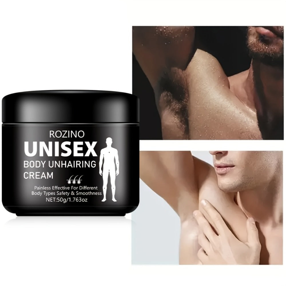 Hair Removal Cream ROZINO 50g Black Jar with Single or Two-Pack Options for External Body Grooming