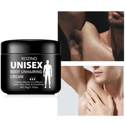 Hair Removal Cream ROZINO 50g Black Jar with Single or Two-Pack Options for External Body Grooming