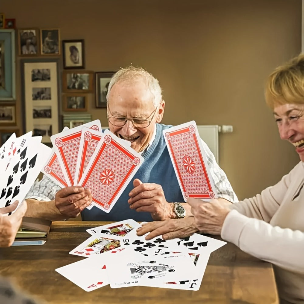 54-Card Giant Playing Card Deck in 4x or 6x Jumbo Size with Two Jokers for Parties and Family Game Nights