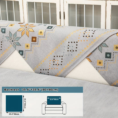Boho Chenille Sofa Cover Non-Slip Jacquard Woven Couch Slipcover Pet Friendly Machine Washable 2 3 4 Seat Backrest Grey White Orange Bohemian Style
