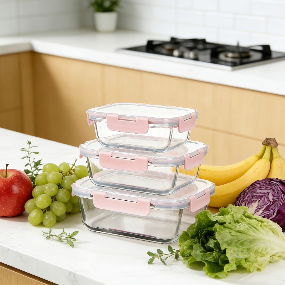 Glass Food Storage Containers with Airtight Lids - Borosilicate Glass Meal Prep Containers Set, Microwave Dishwasher Freezer Safe, BPA Free, Leak Proof Lunch Containers for Kitchen