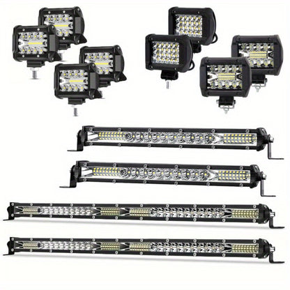 LED Work Light Bar Kit for Off-Road Truck Jeep SUV ATV UTV Tractor, 12-24V 2000-3000LM Combo 22in 10in + 4in Spot Flood Lights, No Battery Required, Hard Wire or Direct Power