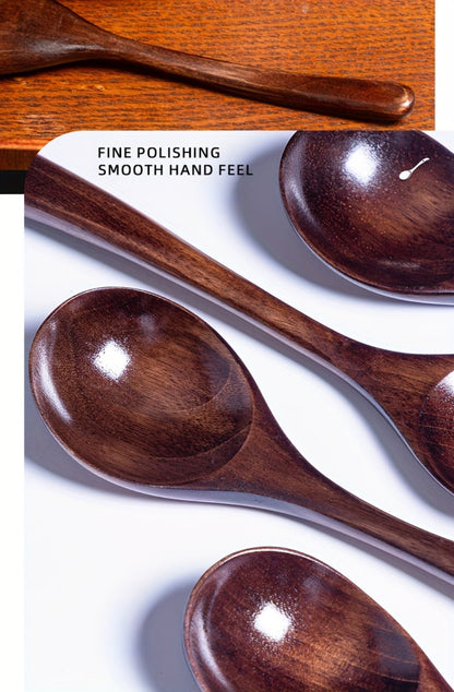 Wooden Spoons for Eating 8pcs – 7.28 Inch Small Wood Teaspoons for Stirring Coffee, Tea, Honey, Cooking & Serving Soup Dessert, Wooden Spoon Set