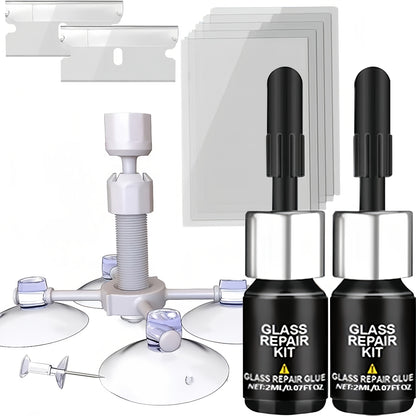 Windshield Repair Kit – 15-Min Quick Fix for Chips, Cracks & Rock Damage | Windshield Crack Repair Fluid with Curing Film, No Tools Needed
