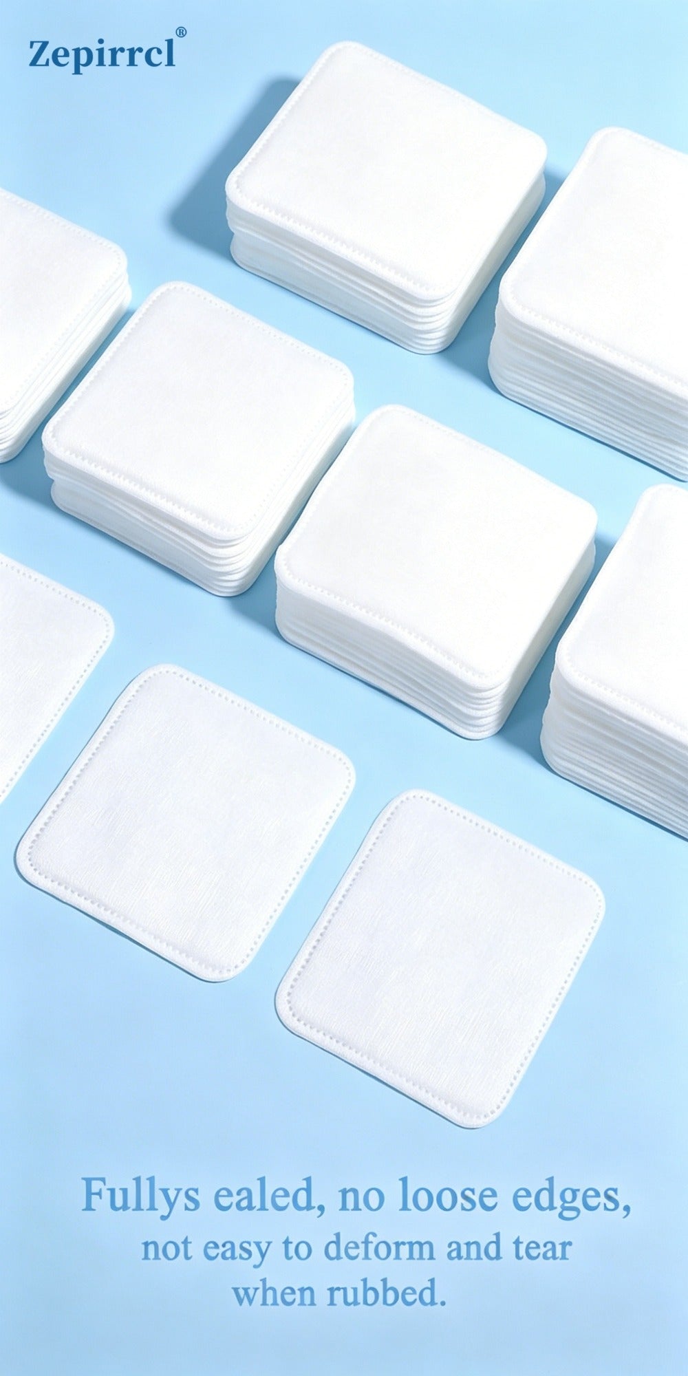 Extra-Large Dry Makeup Remover Pads in 100- or 200-Piece Boxes, 3-Layer 7 x 6 cm Cleansing Squares