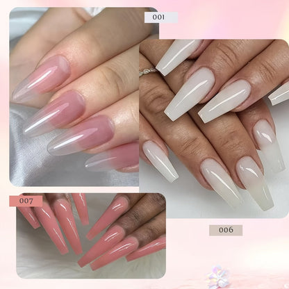 Poly Nail Gel Extension Kit 6 Colors with USB UV LED Lamp & Slip Solution - All-in-One Polygel Nail