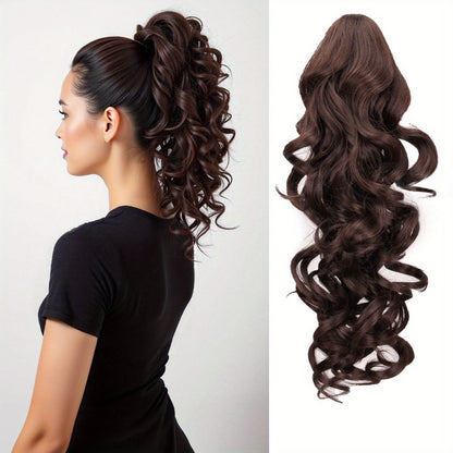 Hair Extensions Kinky-Curly 16-Inch Synthetic Ponytail with Claw Clip and Seven Color Options