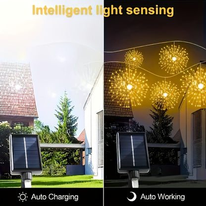 Solar Starburst Lantern Fairy Lights Outdoor 5 Pack 450 LED - Remote & Timer, 8 Modes, Adjustable Brightness