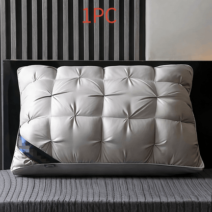 Hotel Quality Pillow Soft Polyester Fiber Bed Pillow with Zipper Closure for Deep Sleep Neck Support, Machine Washable All Season Pillow for Home Bedroom, White Grey 1 2 4 Pack