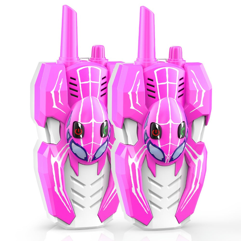 Spider Walkie Talkies for Kids – Long Range Outdoor Toy for Boys & Girls Ages 3-8, Camping Hiking Adventure Gift, 1-Pack & 2-Pack, Red Black & Pink