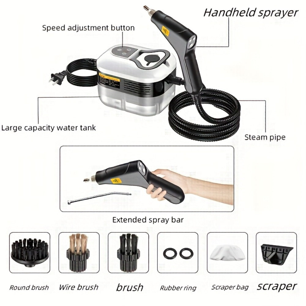 High Temperature Steam Cleaner Handheld Carpet Cleaner High Pressure for Kitchen Grease Sofa Air Conditioner Washing Machine Tile Grout Easy Carry Home Use