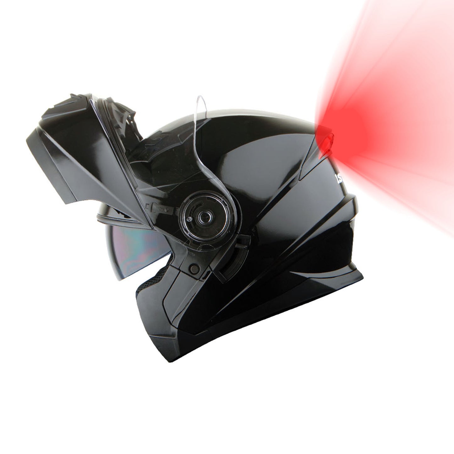 Motorcycle Modular Full Face Helmet Flip Up Dual Visor Sun Shield with Optional LED Tail Light 3 Modes Removable Washable Interior, Multiple Colors S M L XL — Modular901
