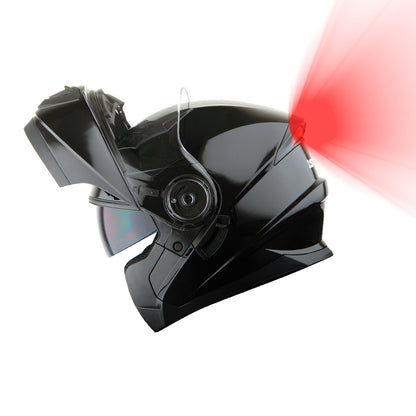 Motorcycle Modular Full Face Helmet Flip Up Dual Visor Sun Shield with Optional LED Tail Light 3 Modes Removable Washable Interior, Multiple Colors S M L XL — Modular901
