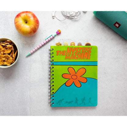Scooby-Doo Spiral Notebook for Kids Mystery Machine 5-Tab Journal 75 Lined Pages Character Bookmark Tabs | Officially Licensed Scooby-Doo Gift for Boys Girls Fans Ages 5 6 7 8 9 10