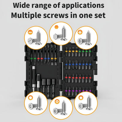 45-Piece Screwdriver Bit Set with Torx, Phillips, Slotted and Square Bits in a Storage Case