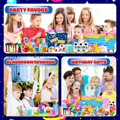 Party Favors Mixed Novelty and Fidget Assortment, 600-Piece Multicolor Set for Large Events