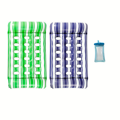 Pool Float Striped Tanning Mat with Built-In Headrest, 51.18 x 27.56 Inches and Three Color Selections
