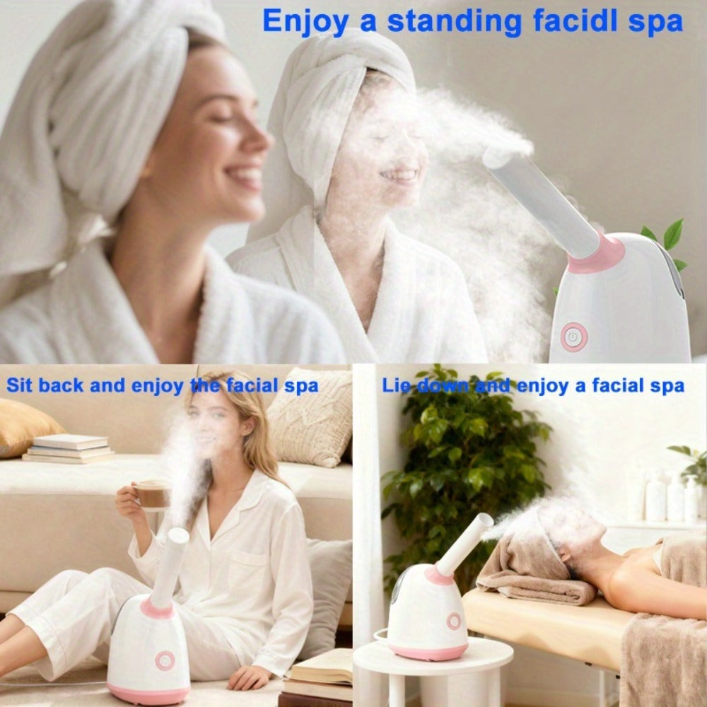 Pink Tabletop Facial Steamer Family with Five Regular, Upgraded, 3-in-1, Large-Tank or Portable Options