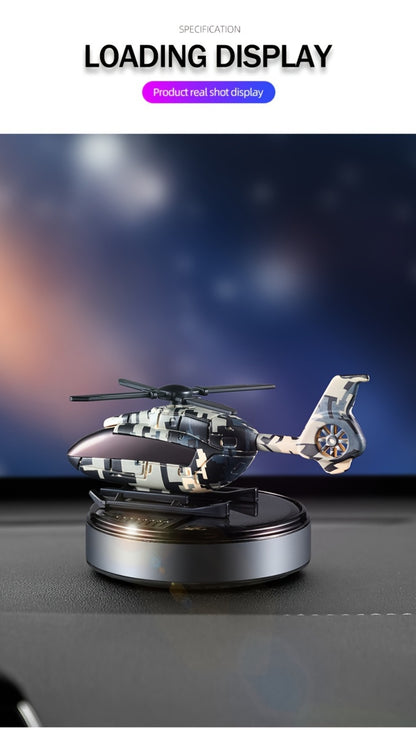 Car Air Freshener Solar Helicopter Dashboard Diffuser with Refillable Chamber and Three Color Options