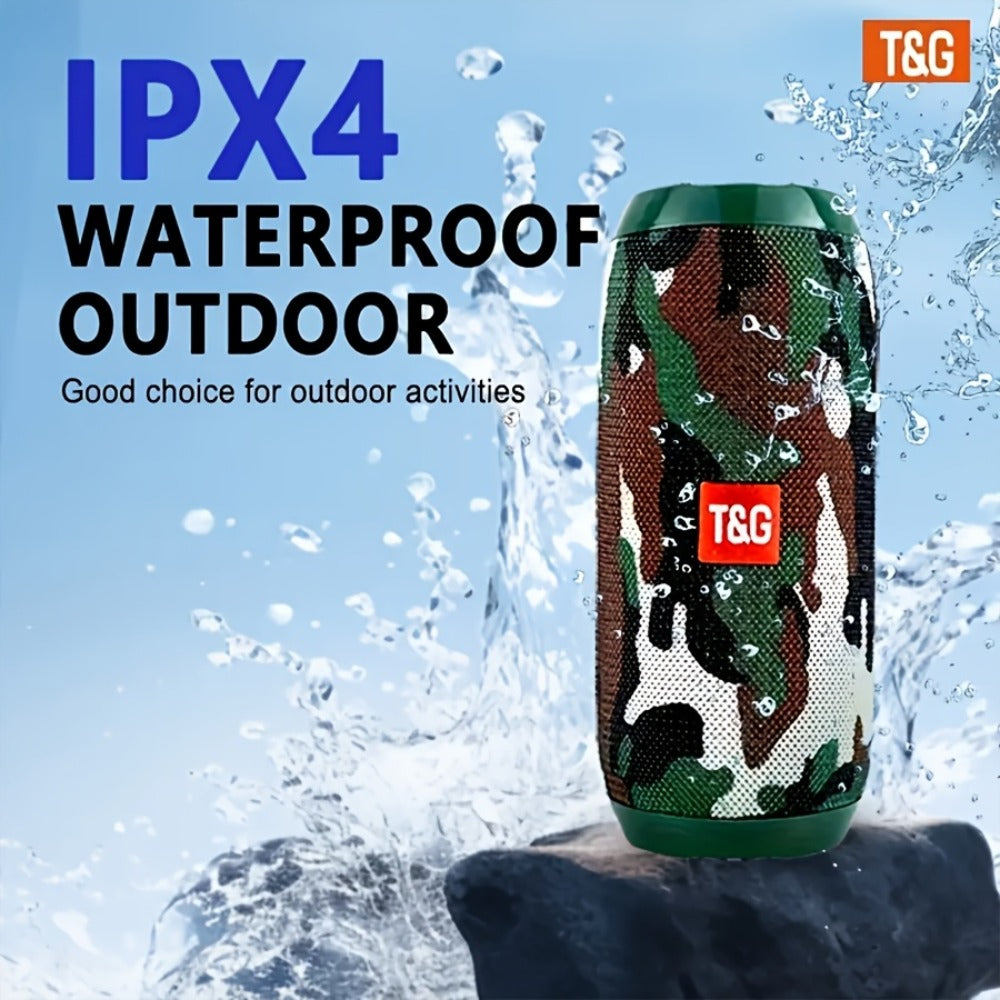 TG117 10W IPX4 Waterproof Portable Bluetooth Speaker with Carry Strap - HD Bass Sound, 1200mAh Battery, 33ft Range, Hands-Free Calling, TF Card USB AUX Wireless, Outdoor Travel Camping